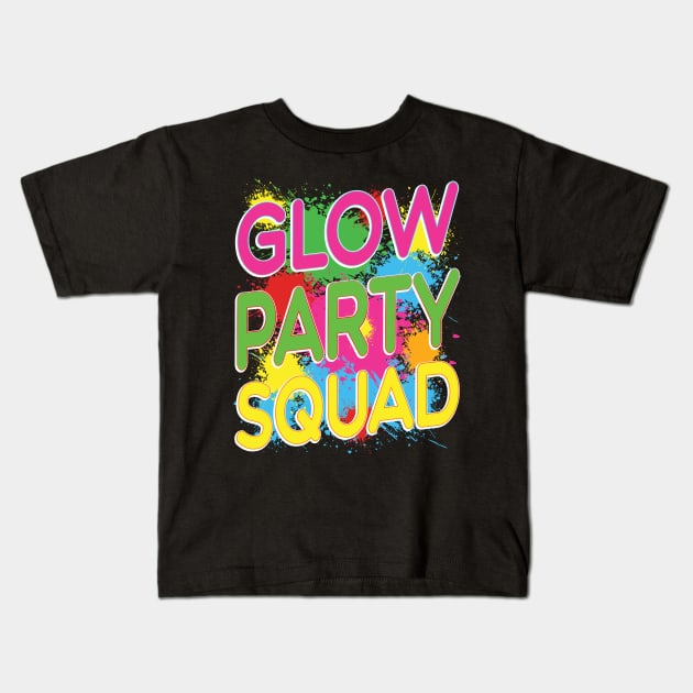 Glow Party Squad Kids T-Shirt by DigitalCreativeArt